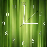 Wallario Design Wanduhr Grün und schwarz gestreift - Abstraktes Streifenmuster aus Echtglas, Größe 30 x 30 cm