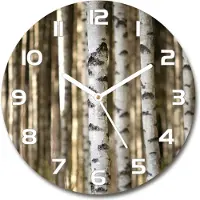 Tulup Wanduhr aus Glas 30fi Glasbild Glasuhr Gehärtetes Glas - weisse-zeiger - birches