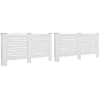 vidaXL Heizkörperverkleidungen 2 Stk. Weiß 152 x 19 x 81,5 cm MDF
