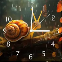 Wallario Design Wanduhr Snail on Tree aus Echtglas, Größe 30 x 30 cm