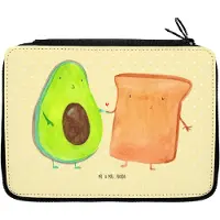 Mr. & Mrs. Panda Schlampermäppchen Avocado Toast - Gelb Pastell - Geschenk, Liebe, Mäppchen, Etui für Stifte, Hochzeitsgeschenk, Toastbrot, Federmappe, Freundin