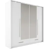 AGMAT-FURNITURE Schwebetürenschrank Roma 210, 2 Türen Kleiderschrank mit 2 Spiegel, Moderne Garderobe, Schrank in Größe: 209 x 221 x 67 cm