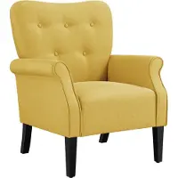 Yaheetech Loungesessel Cocktailsessel Relaxsessel mit Holzbeinen Fernsehsessel mit gepolstertem Sitzkissen Polstersessel Fernsehsessel Lehnstuhl Gelb