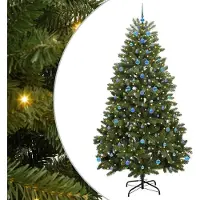vidaXL Möbel Künstlicher Weihnachtsbaum - Grün 240 cm PVC und Metall - Christbaumschmuck CLORIS3172375