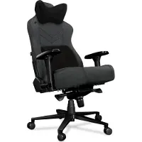 Yumisu Gaming Stuhl 2053 Verstärkte Stahlkonstruktion, Höhenverstellbar, bis 150kg Belastbar, Rückenlehne und Sitz aus Kaltschaum GRAU SCHWARZ Stoff