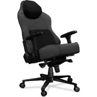 Yumisu Gaming Stuhl Bürostuhl 2054 Magnetic Höhenverstellbar bis 150kg Belastbar Rückenlehne und Sitz aus Kaltschaum GRAU SCHWARZ Stoff