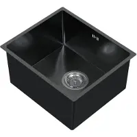 HAGO HAGO24 Edelstahl Einbauspüle 40x34cm Anthrazit Küchenspüle Spülbecken Schallschutz Kondensschutz Ablaufgarnitur Siphon