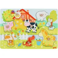 Goki - Farm animals, lift-out puzzle - (57392)
