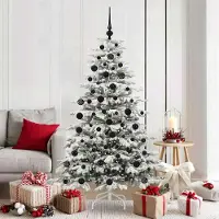 vidaXL "Schlussverkauf" Künstlicher klappbarer Weihnachtsbaum(1 pc) - Kunstbaum/Tannenbaum - Weiß 180 cm PE und PVC C7440