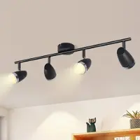 ZMH LED Deckenstrahler 16W Modern Schwarze 4 Flammig Warmweiß 3000 K schwenkbar 350°Deckenleuchte für Wohnzimmer Flur Esszimmer Küche