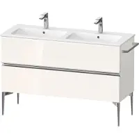 Duravit Sivida Waschtischunterbau, 2 Schubkästen, Griffleiste chrom, 1280x477x591mm, zu ME by Starck, SV4647010220000, Farbe: Weiß Hochglanz