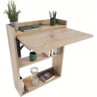 Matkam Schreibtisch, H85 x B70 x T20 cm, Multifunktionales Wandregal aus hochwertigem Laminat, ideal für kleine Räume (Artisan Eiche)