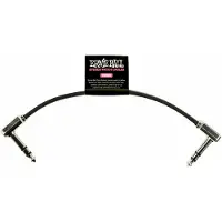 Ernie Ball Flat Ribbon Stereo Patch Cable Schwarz 15 cm Winkelklinke - Winkelklinke
