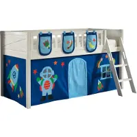 58 aufm Kessel Kinderbett Karyl 208x114x135 Massivholz Weiß Textilset Astro 3