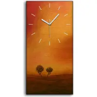 Coloray Wanduhr Uhr Wandbild Leinwand Geräuschlos 30x60 Malerei Abstrakte Bäume Kunst - weiße Hände