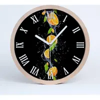 Tulup Holzuhr 25fi cm wanduhr - weiße Spitzen - Orangen und Wasser