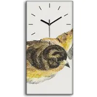 Coloray Wandkunst Leinwand Bild Uhr Geräuschlos 30x60 Zeichnung Tier Vogel Kunst - schwarze Hände