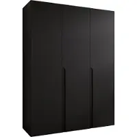 Mirjan 24 Kleiderschrank Mila 1 150, Schlafzimmer, Kleiderschrank, mit drei Drehturen und mit zwei Kleiderstange, Modern, Garderobenschrank (Farbe: Schwarz + Schwarz)