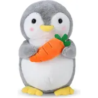 Markenlos Pudgy Penguins Plüsch-Knuddelpinguin mit Karotte 25 cm - für Kinder zum Kuscheln und Spielen