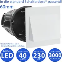 Maxkomfort GmbH Moderne LED Treppenbeleuchtung in Weiß – 1,4W Aluminium 6106-WH – Energiesparende Eleganz