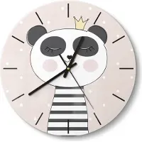 DEQORI Glasuhr Ø30 cm Modern 'Königlicher Pandatraum' Wanduhr Glas Uhr Design leise Küchenuhr