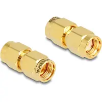 DeLOCK Adapter RP-SMA Stecker zu RP-SMA Stecker, RP-SMA, RP-SMA, RP-SMA, Männlich, Männlich, Gold