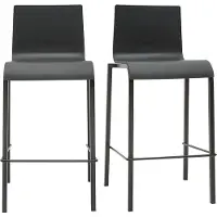 Miliboo - Schwarze stapelbare Designer-Barhocker H65 cm (2er-Satz) KUPA