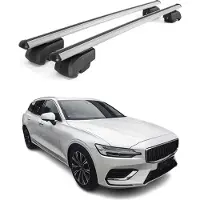 Omtec Dachträger Gepäckträger für Volvo V60 2018-2021 Querträger ABE Alu Grau 2x