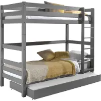 58 aufm Kessel Etagenbett Karolina 210x105x161 Hochbett Massivholz grau