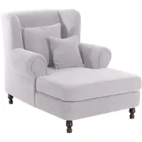 58 aufm Kessel XXL Sessel Karley Bezug Veloursstoff Buche nussbaum dunkel / silber 22147