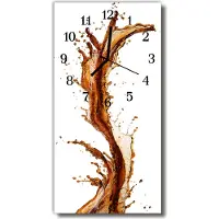 Tulup Glasuhr Wanduhr Küchenuhr Echt-Glas 30x60 Kaffe Braun