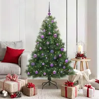 vidaXL "Schlussverkauf" Künstlicher Weihnachtsbaum(1 pc) - Kunstbaum/Tannenbaum - mit 150 LEDs Grün 150 cm PE und PVC C8013