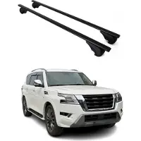 Omtec Dachträger Grundtäger für Nissan Patrol 2010-2024 75kg Metall Schwarz 2 tlg