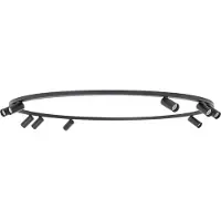 Licht-Erlebnisse Strahler Aluminium Metall GU10 verstellbar D: 130 cm rund Schwarz Modern Spot Lampe