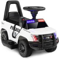 Goplus Kinder Elektroauto Polizei, 6V Kinderfahrzeug mit Megaphon, Sirene, Licht & Musik, Geschenk, Kinderauto für Kinder von 18-60 Monaten
