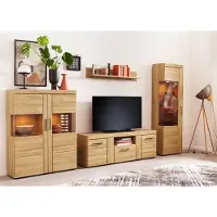 Freiraum Wohnwand >Cortina< (4-teilig) in Grandson Eiche Nachbildung - 317x195x41 (BxHxT)