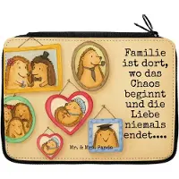 Mr. & Mrs. Panda Federmäppchen Igel Familie Design - Weiß - Geschenk, Schulmäppchen, Mäppchen, Mama, reiseetui, Liebe, Bruder, Etui, Bilder, Schreibmappe, Muttertag