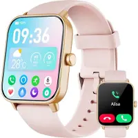 Valdus Damen's Smartwatch mit Telefonfunktion 1.8'' mit Herzfrequenz, SpO2, SchlafMonitor, 100+ Sportmodi, IP68 Wasserdicht Schrittzähler für Android iOS