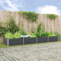 vidaXL "Schlussverkauf" Pflanzkübel im Garten - 1 pc - Blumenbeet/Gartenbeet - Anthrazit 195x100x45 cm Verzinkter Stahl C13560