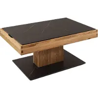 58 aufm Kessel Funktionstisch Celestia 90x60x45 höhenverstellbar Wildeiche/Marmara Nero 16234