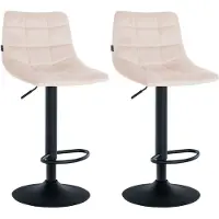 CLP 2er Set Barhocker Jerry Samt schwarz beige