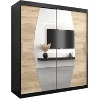 MEBLE KRYSPOL Kleiderschrank, Schiebetürenschrank Schlafzimmer, Schrank mit Spiegel ELYPSE 180 cm
