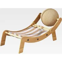 Markenlos Katzenliege - Kratzbett | Spielrampe Mit Rollball Für Katzen Spielplatz Haus Garten Wohnung Indoor Outdoor