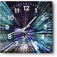 ARTTOR Wanduhr - Quadrat - Glasuhr - Abstraktion modern - 30x30cm - Schleichendes Uhrwerk - Lautlos - zum Aufhängen bereit - Dekoration Modern - Wanddekoration aus Glas - C4AC30x30-4044