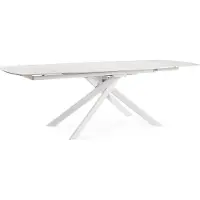 Natur24 Tisch Joakim 160-240 x 90 x 75 cm Stahl Weiß