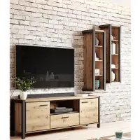 Lomadox Modernes Wohnzimmer Set ACCRA-83 in Taurus Eiche Nb., B/H/T: ca. 180/128/41 cm