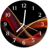 Tulup Glasuhr Wanduhr Küchenuhr Echt-Glas 30fi cm Abstraktes mehrfarbig