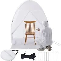 SucceBuy Sprühfarben-Unterstand, 60 x 60 x 70 Zoll, tragbares Pop-Up-Sprühfarbenzelt mit Boden, Abluftfenster, Aufbewahrungstasche, faltbare Lackierkabine für Möbel und Heimwerkerprojekte