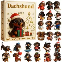 Zimtky Adventskalender Hund Dackel Design, 24-teilig mit süßen Anhängern, Weihnachtsdekoration für Tierliebhaber