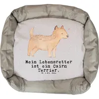 Mr. & Mrs. Panda Hundekissen Cairn Terrier Lebensretter - Grau Pastell - Geschenk, Vatertag, Tierliebhaber, Weihnachten, Hund, Valentinstag, Muttertag